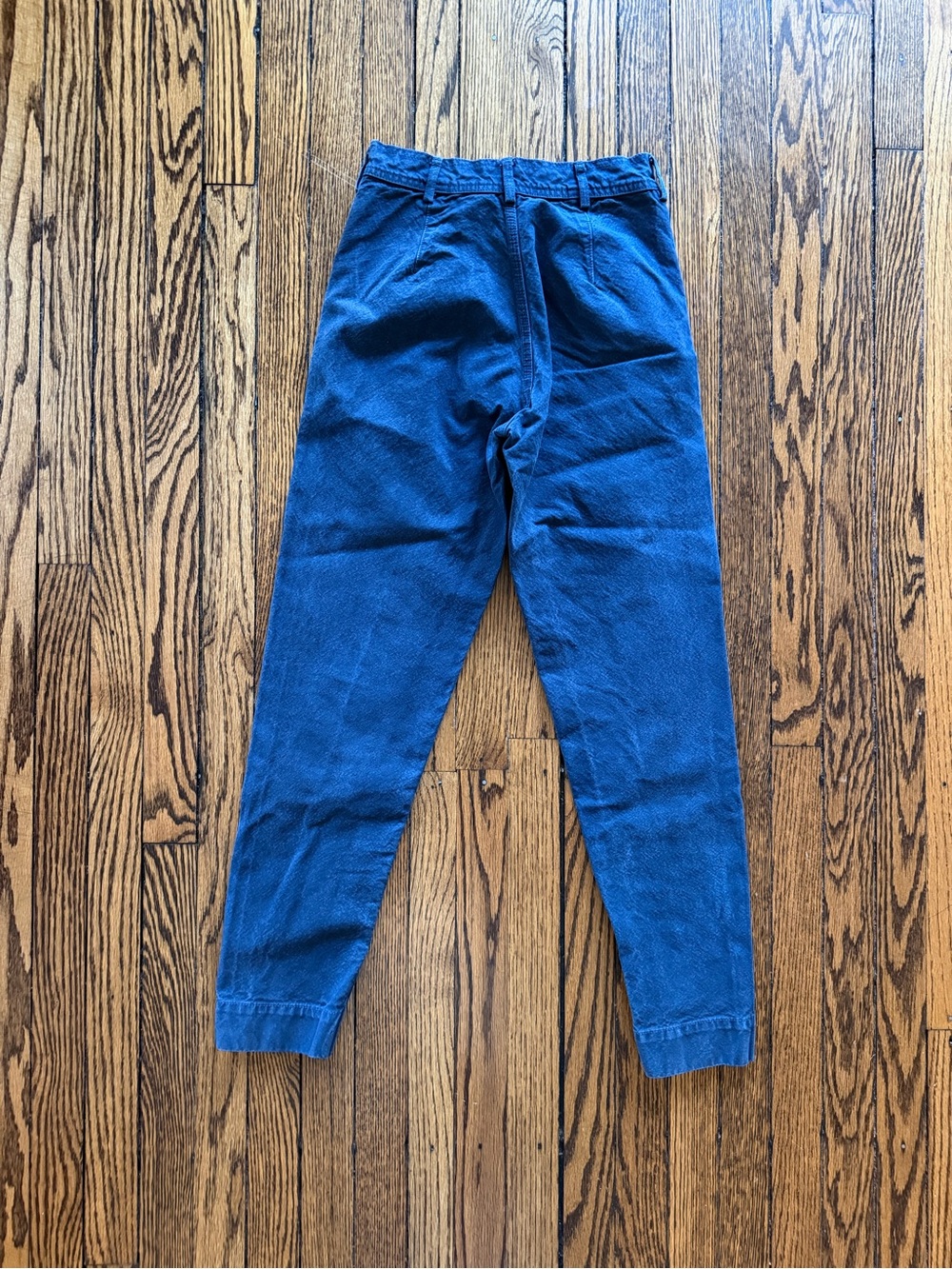 Jesse Kamm Ranger Pants High Rise Tapered Cotton Canvas Navy Indigo - Picture 4 of 4